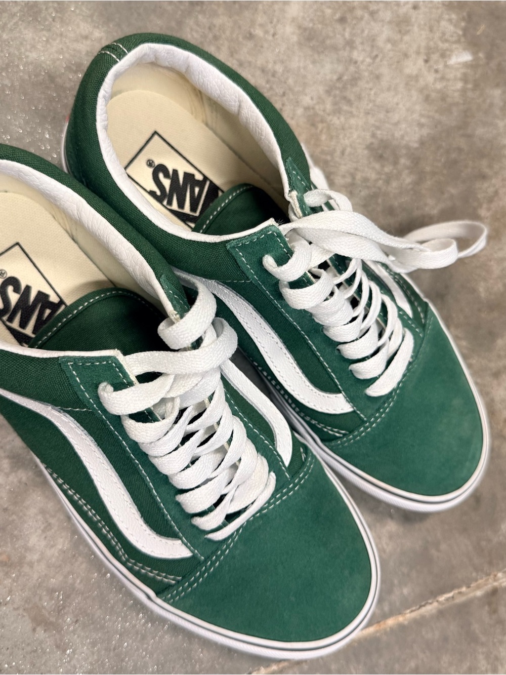 Vans Old Skool Green Suede & Canvas Sneakers